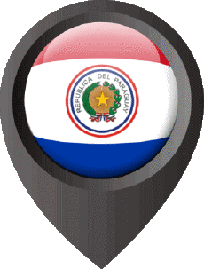 Flags America Paraguay Location Pin 