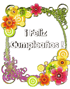 Nachrichten Spanisch Feliz Cumpleaños Floral Transparenter Hintergrund 013 