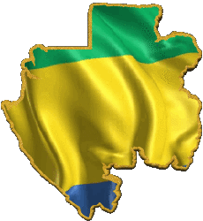 Banderas África Gabón Mapa 
