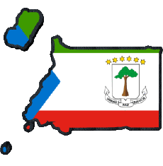 Fahnen Afrika Äquatorialguinea Karte 
