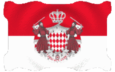 Flags Europe Monaco Waving 