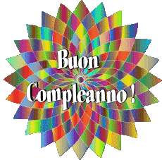 Mensajes Italiano Buon Compleanno Astratto - Geometrico 022 