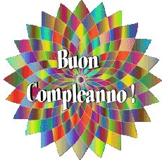 Mensajes Italiano Buon Compleanno Astratto - Geometrico Fondo transparente 022 