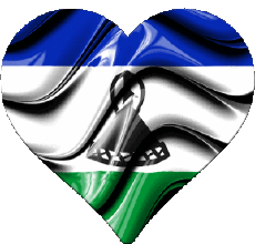 Flags Africa Lesotho Heart 