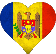 Fahnen Europa Moldawien Herz 