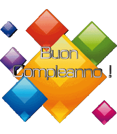 Messagi Italiano Buon Compleanno Astratto - Geometrico Sfondo trasparente 014 