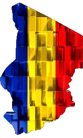 Banderas África Chad Mapa 