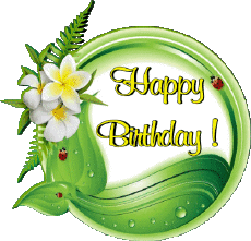 Nachrichten Englisch Happy Birthday Floral Transparenter Hintergrund 011 