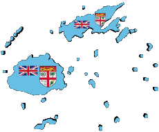 Bandiere Oceania Figi Carta Geografica 