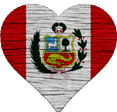 Drapeaux Amériques Pérou Coeur 