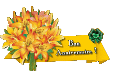 Nachrichten Französisch Bon Anniversaire Floral Transparenter Hintergrund 008 
