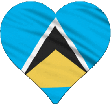 Fahnen Amerika St. Lucia Herz 