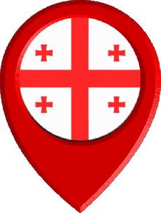 Fahnen Asien Georgia Standort-Pin 