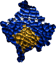 Fahnen Europa Kosovo Karte 