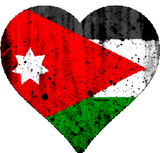 Drapeaux Asie Jordanie Coeur 