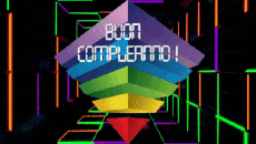 Messagi Italiano Buon Compleanno Astratto - Geometrico Sfondo animato 001 