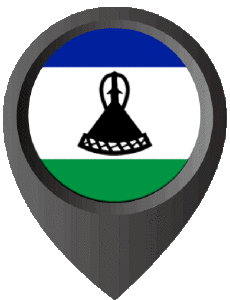 Drapeaux Afrique Lesotho Epingle de Localisation 