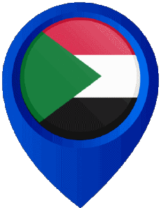 Fahnen Afrika Sudan Standort-Pin 
