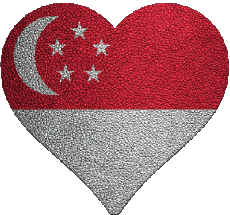 Flags Asia Singapore Heart 