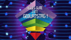 Messages Allemand Alles Gute zum Geburtstag Zusammenfassung - geometrisch Fond Animé 003 