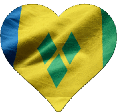 Drapeaux Amériques Saint Vincent et les Grenadines Coeur 