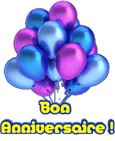 Mensajes Francés Bon Anniversaire Ballons - Confetis 004 