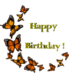 Messages Anglais Happy Birthday Butterflies 009 