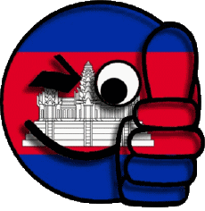 Drapeaux Asie Cambodge Smiley - OK 