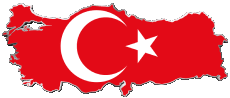 Drapeaux Asie Turquie Carte 