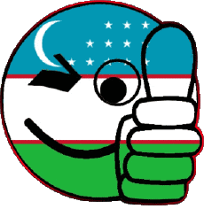 Drapeaux Asie Ouzbékistan Smiley - OK 