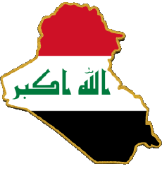 Banderas Asia Iraq Mapa 