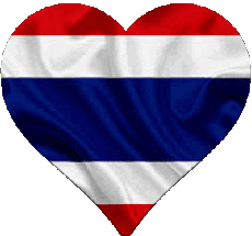 Bandiere Asia Thailandia Cuore 