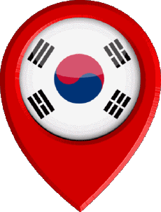 Banderas Asia Corea del Sur Marcador de ubicación 