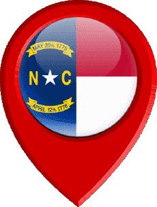 Fahnen Amerika U.S.A - States Carolina North Standort-Pin 