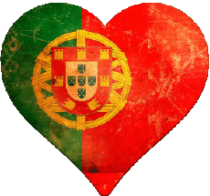 Flags Europe Portugal Heart 