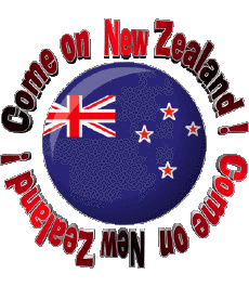 Messages Anglais Come on New Zealand Map - Flag 