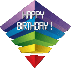 Mensajes Inglés Happy Birthday Abstract - Geometric Fondo transparente 010 