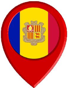 Drapeaux Europe Andorre Epingle de Localisation 