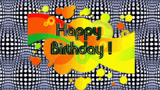 Messages English Happy Birthday Abstract - Geometric Animated Background 004 