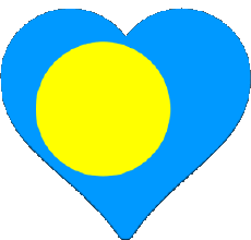 Banderas Oceanía Palau Corazón 