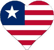 Banderas África Liberia Corazón 