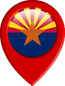 Banderas América U.S.A - Estados Arizona Marcador de ubicación 