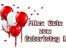 Mensajes Alemán Alles Gute zum Geburtstag Luftballons - Konfetti 003 