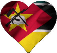 Banderas África Mozambique Corazón 