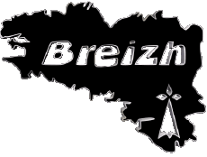 Drapeaux France Régions Bretagne carte 