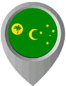 Flags Oceania Australia Cocos (Keeling) Islands Location Pin 