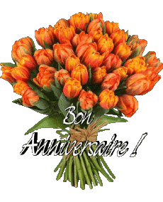 Messagi Francese Bon Anniversaire Floral Sfondo trasparente 012 