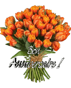 Nachrichten Französisch Bon Anniversaire Floral 012 