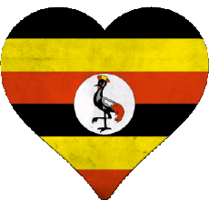 Bandiere Africa Uganda Cuore 