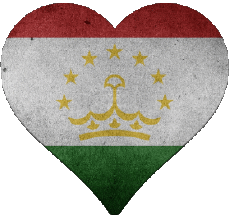 Banderas Asia Tayikistán Corazón 